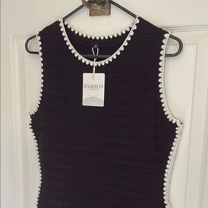Black and White Knit Dress